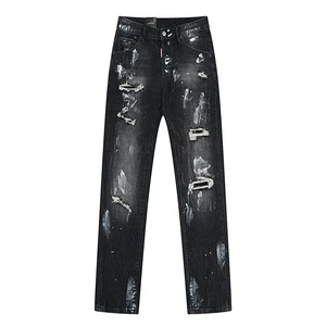 Dsqd2 Jeans,Y2K Inspired High Street Retro Splash Ink Men's Jeans, Designer Plus Size High Quality Stretch Denim Pants