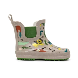 Custom Pattern Available Kids Slip On Rubber Rain Boots Waterproof Toddler Ankle Wellies Park Gardening Walking Rain Shoes