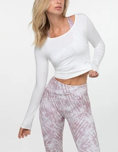 Multiple Wholesale Yoga Shirts Long Sleeved Sports Mesh Splicing Moisture Wicking Workout Running Tops Breathable Crop Tops