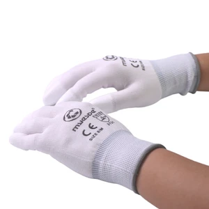 Manufacture Anti Slip And Wear-resistant Knitted Gloves Workshop PU Labor Protection Gloves Wholesale