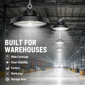 5 Years Warranty Dimmable UFO LED High Bay Lamp 60W-300W Aluminum Housing IP66 Commercial Supermarket Factory Highbay Lighting
