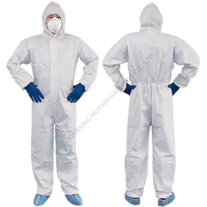 CE Certified Disposable Anti-Static Hazmat Suits Type5 Type6 White Microporous Gown Breathable Painters Coveralls