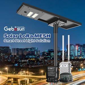 Gebsoun IOT Lora-Mesh Smart Street Light Solution IP65 Waterproof ZHAGA Solar Smart Street Lighting System With Wireless Control