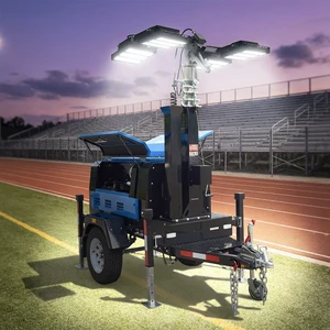 Durable Trailer Mounted Mobile Outdoor LED Light Tower for Construction Site and Road Work Illumination