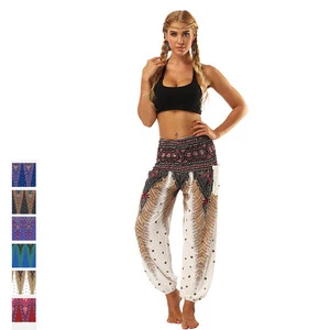Wholesale Digital Printed Ladies Yoga Pants Wide in Bulk Indian Harem Yoga Pants