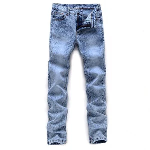 High Quality Men's Straight Jeans Custom Logo Plus Size Side Stripe Wholesale Eco-Friendly Breathable Waterproof Washed Solid