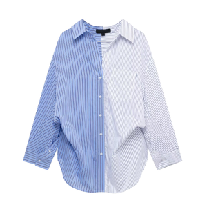 Women's Casual Tops Blouse Shirts 2 Colorway Buttons-up Long Sleeve Striped Print Turn-down Collar Breathable Vintage Design