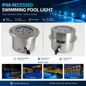 316 Stainless Steel LED Swimming Pool Light Changeable Color Underwater Recessed Lamp Waterproof IP68 Outdoor Garden Pond Use
