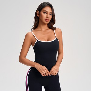 Nude Feeling Yoga Tank Top With Tummy Control Backless Strappy Sports Vest Padded Built In Bra Camisole For Women Fitness & yoga