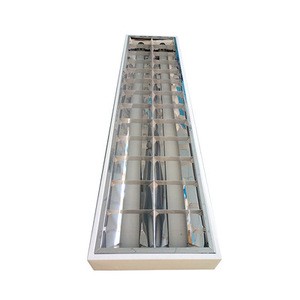 2*18w Modern Office Silver Color Aluminum Led Grille Lamp With Louver Reflector
