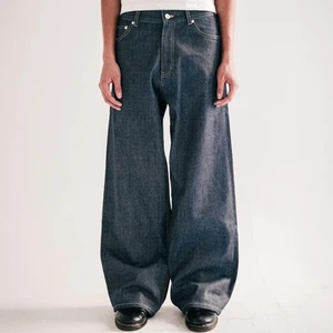 Men's Wide Leg Jeans High Waist Loose Fit Casual Denim Pants Plus Size Regular Wash 100% Cotton Button Fly Solid Color