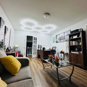Best Selling Good Quality Hexagon Work Light Hanging LED Light for Garage Gym Barbershop Living Room 5 Grid System