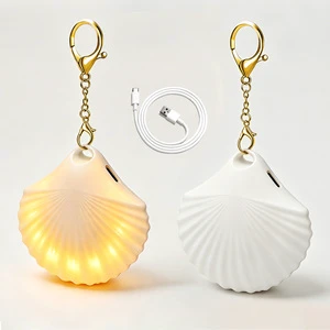 BSCI Factory Custom Portable LED Purse Light Shell Shape Touch Sensor Rechargeable Bag Lamp LED Handbag Light