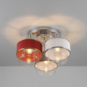 JACKSUN Modern Luxury Glass Ceiling Lamp Cloth Round Livingroom Chandelier Simplicity Retro Circular Ceiling Light E27