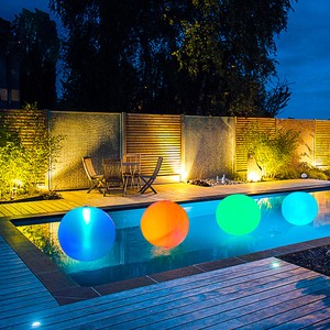 HOTOOK LED Glow Solar Swimming Remote Control Color Changing Floating Ball Night Pool Lights