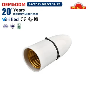 CE Certification White Practical Lighting Accessory 4A 250V Bulb Base E27 PA Bakelite Lamp Holder Light Socket