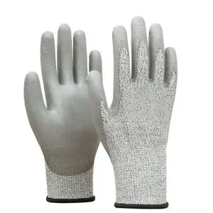 Grade 5 Site Anti-Cutting Glue Dipping PU Gloves Special Spot Thickened Palm Work Wear-Resistant Labor Protection Breathable