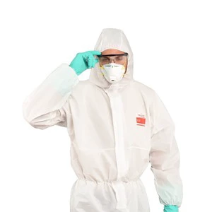 Disposable Non-Woven One-Piece Anti-Static Protective Overalls Hood Boots Dust-Proof Breathable Hazard Protection Types 4/5/6