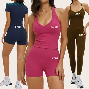 LORISOW High Quality Active Wear Manufacturer Nylon Spandex Leggings Custom Logo Sportswear Oem / Odm Gym Wear Yoga Set