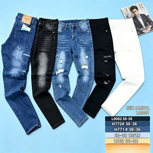 6.85 Dollar GZL007 Wholesale Men's Stretch Jeans Classic Straight Leg Denim Pants Multi-Colors Casual Business Daily Men Jeans