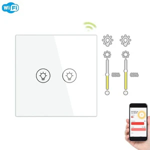 Smart WiFi Zigbee RF433 Dimmer Switch EU 86mm 1/2/3 Gang 10A PC Touch Panel Works with for Smart Life App & Alexa/Google Home