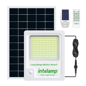 Intelamp LED Security Lights Waterproof Infrared Remote Control Motion Sensing Solar Flood Light