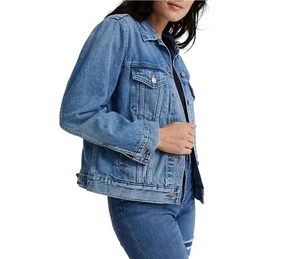 Women's Jeans Denim Jacket Autumn Winter High Quality Customizable Front Logo Windproof Breathable Cotton Casual Streetwear