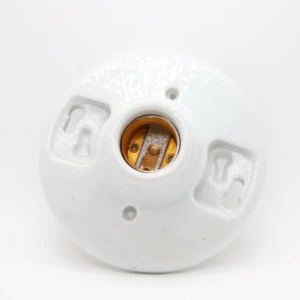 4 1/2 Inch Bottle Type E27 Ceramic Lampholder, High Heat Resistant Porcelain Light Bulb Socket For High Power Lamps