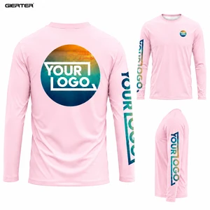 Custom Long Sleeve Fishing Shirts Unisex UV Protection Polyester Fishing Apparel Sublimation Printing Breathable Fishing Wear
