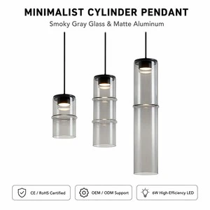 Modern Luxury Black Glass Chandelier Aluminum Frame LED Socket Adjustable Height Geometric Design for Living Room Lighting