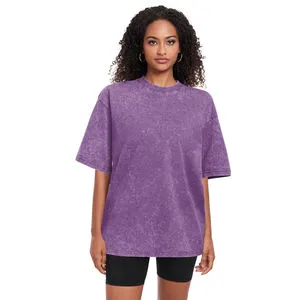 High Quality Women Fashion Top Oversized Fit Custom Acid Washed T Shirt With Drop Sleeve Made in Pakistan women's shirts