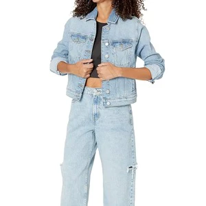 Comfortable Breathable Women denim jacket Windproof Women Jeans Jacket Lightweight Jeans Jacket