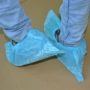 Factory Supply Cheap Disposable Blue PP Non Woven Materia Printing L Safety Shoe Covers Non-Skid With Anti-Dust Features