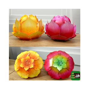 Handicraft Factory Colorful Vietnam Lotus Water Floating Lantern Flower Lights Floating Lotus Waterproof Lantern Party Decor