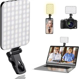 Portable LED Ring Shaped Multi-Port Clip Light 2500-9900K Type-C Powered for Phone Camera Laptop Vlogging Selfie Video Recording