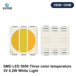 LED5050 Three Color 0.2W Warm Light White Light Cold Light Three In One Dimming Soft Light With LED Beads