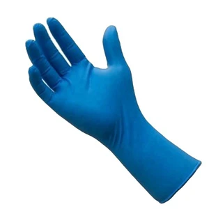 Long Cuff Blue Disposable Surgeons Glovees Non Latex Powder Free Nitrile Surgical Glovee 1 Pair Pouch