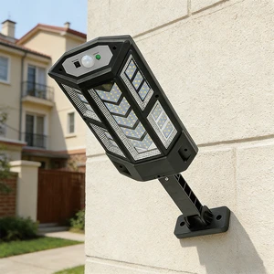 Outdoor Solar Monocrystalline LED Security Lights Motion Sensor Remote Control 4 Modes IP65 Waterproof 6500K Green Lighting