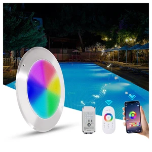 IP68 Waterproof PAR56 LED Concrete Swimming Pool Light Liner Pools Lamp Ss316 Cover 12v Warmwhite Rgb Controlled by Wifi Remote