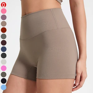 Hot Selling Women Elastic Waist High Solid Quick Dry Breathable Sports Yoga Shorts Fitness Running Stretchy Butt Lifting