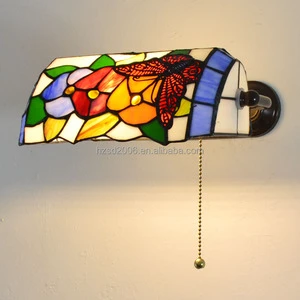 Glass Body European Style Tin Solder Craft LED Wall Lamp 2700K Soft Warm