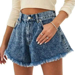 Women's Denim Shorts with Pockets High Waist Breathable ENGLAND STYLE Skinny Sports Shorts Comfortable Always in Style