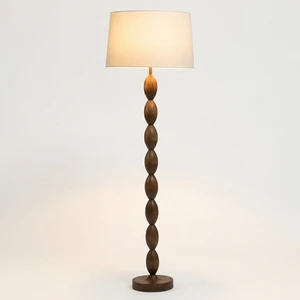 LED Modern Art Unique Floor Lamp with Metal Base and Beige Gold Shade Adjustable Height E26/E27 Base for Living Room & Hotel