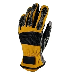 Custom Leather Extrication Gloves TPR Anti-Impact Cut-Proof Rescue Safety Gloves Pathogen Liner Firefighting Emergency Response