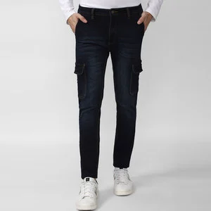 2025 Trendy Vintage Style Slim Straight Fit Men's Denim Jeans Pant Trousers Mid Waist Type Eco-Friendly Breathable