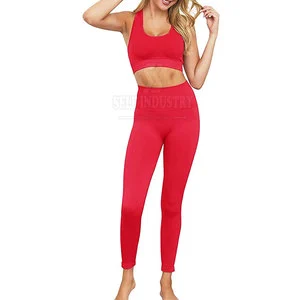 OEM Professional Women's Yoga Set Durable and Breathable Quick Dry Wear Solid Pattern with Front Logo-For Sale