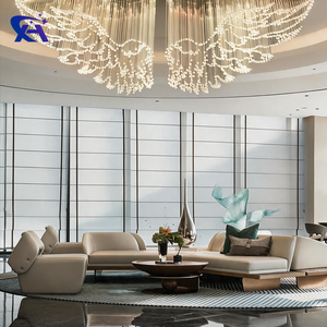 Free Combination Art Custom Remote Control PMMA Fiber Optic LED Pendant Light For Wedding Hall Commercial Use