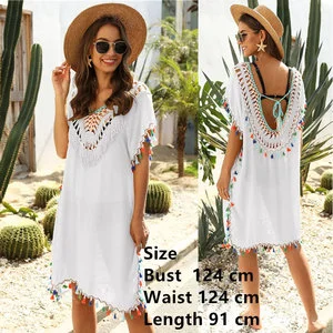 Bohemian Style White Beach Swimsuit Cover-Up Free Size S/M/L Summer