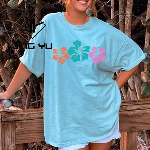2024 Women's Printed T-Shirt Plus Size Women's T-Shirt Manufacturer Custom Own Brand T-Shirt
