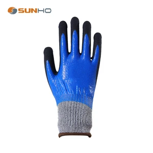 Cheap Price Resistance Grip Elastic Cuff Fire Proof Waterproof Abrasion Safety Nitrile Latex Gloves For Work
